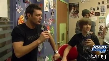 Justin Bieber Challenges Ryan to Water Chugging Contest 