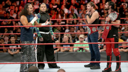 The Hardy Boyz congratulate new Raw Tag Team Champions Seth Rollins & Dean Ambrose: Raw, Aug. 21, 2017