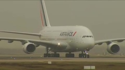 Air France A380 Кацане в Париж 