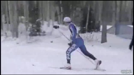 Много лудо пребиване със ски 