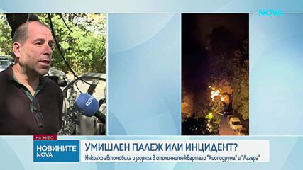 Запалиха десет автомобила в София