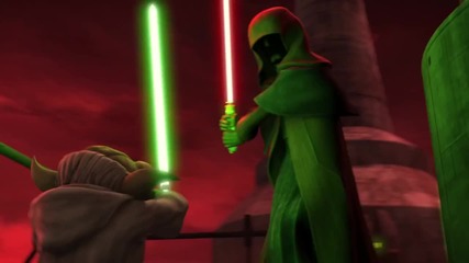 Star Wars- The Clone Wars - Yoda & Anakin vs. Dooku & Sidious [1080p].