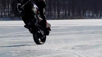 Motorcycles on Ice (teketo lake, Rousse, Bulgaria) 