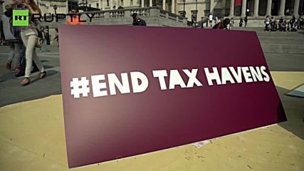 Trafalgar Square Transformed into ‘Tax Haven’ to Protest Corruption