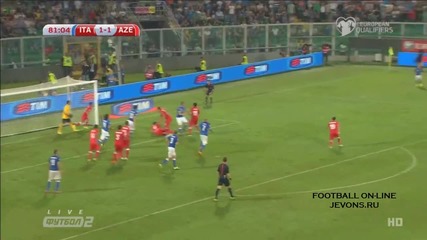 Италия 2:1 Азербайджан ( квалификация европейско първенство 2016) ( 10/10/2014 )