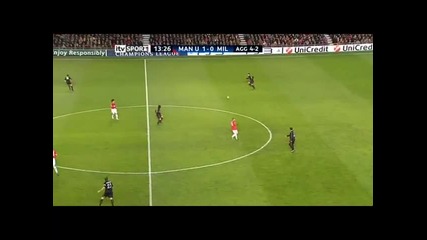 Ман Ютд - Милан 1 - 0 гол на Руни*1/8 финал мач реванш Шампионска Лига 10.03.10 