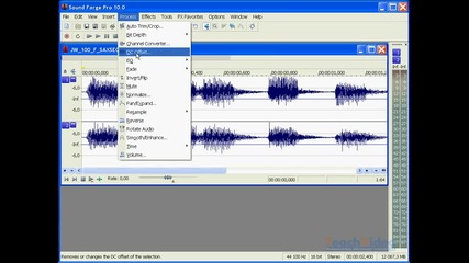 Урок 12 - Sound Forge Pro 10 - смещение по оси амплитуды