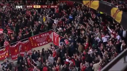 Гол - шедьовър не спаси Ливърпул от загуба в Лисабон [hd] Benfica 2:1 Liverpool 01.04.10