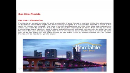 Cheap Car Hire Florida