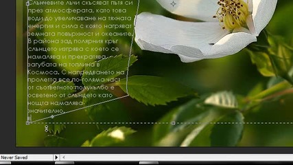 текст около обект