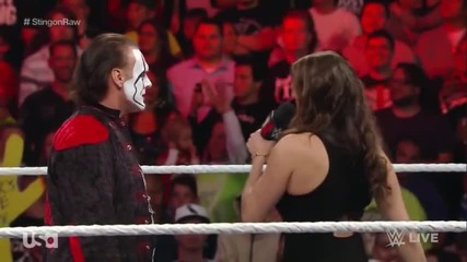 Sting Със изрядно съобщение към Triple H - Raw 23.03.2015..