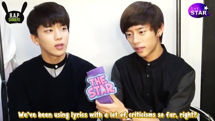 130816 B.a.p Partner Interview Daehyun and Youngjae