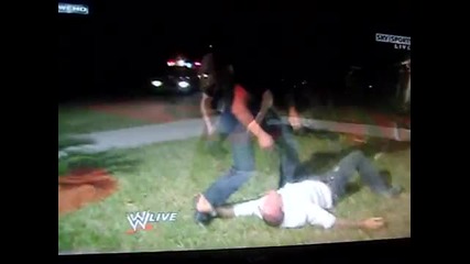 triple h fights randy orton in house