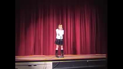 8 yr Emily singing Hit me with your best shot 
