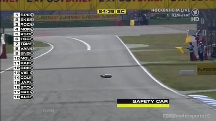 2011 Dtm at Hockenheim fuel can on track causes Safety Car Hd