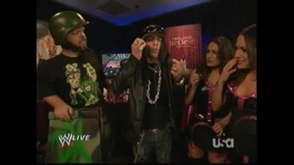 Chris Angel & Jillian & Bella Twins & Hornswoggle backstage