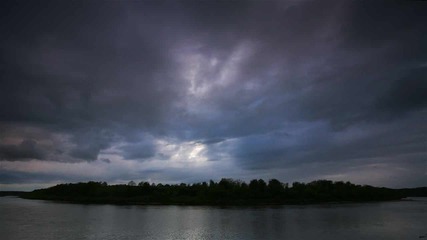 Clouds rain and river timelapse 