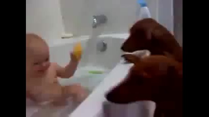 Bath time fun. Super cute!