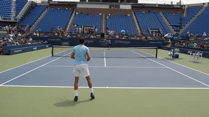 Григор Димитров тренира преди Us Open 2014 / част 1
