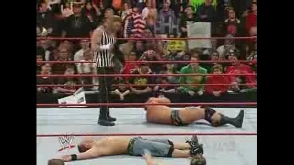 Raw 2 18 08 John Cena vs Randy Orton (ref Triple H) 2 of 2
