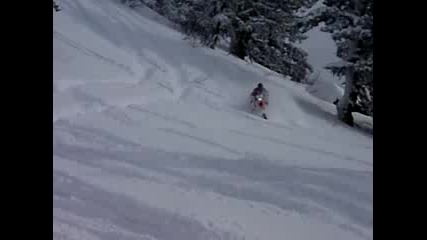 Honda 450x in powder