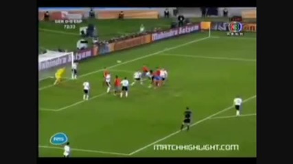 Голът на Пуйол Германия - Испания 0:1 - Световно 2010 