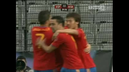 Spain 1 - 1 Saudi Arabia ( goal David Villa ) 