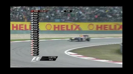 Обиколка на Фетел в квалификацията на Формула 1 Китай 2010 