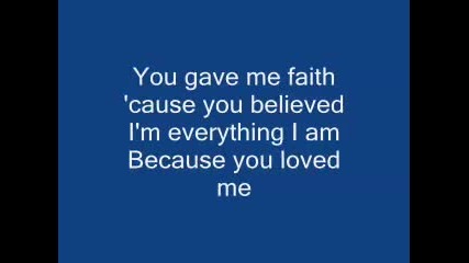Celine Dion - Because You Loved Me [ With Lyrics ]