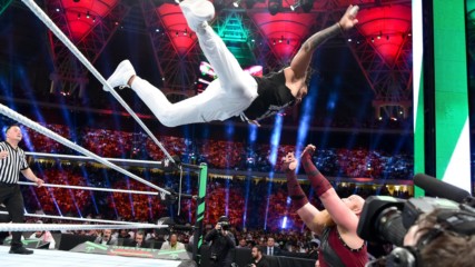 Jimmy Uso flies over the top rope twice against The Bludgeon Brothers: Greatest Royal Rumble (WWE Network Exclusive)