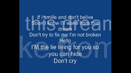 Evanescence - Hello Lyrics