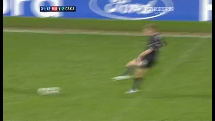 Man Utd 1 - 2 Cska Moscow (goal M. Krasic)