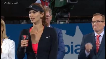 Tsvetana Pironkova speaks after winning Wta Sydney Open 2014 Trophy