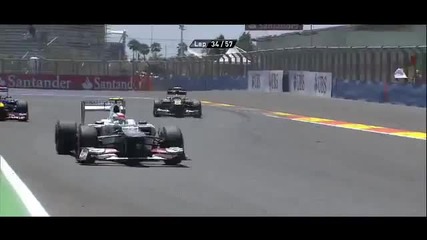F1 Гран при на Валенсия 2012 - Vettel отпада от състезанието [hd][onboard]