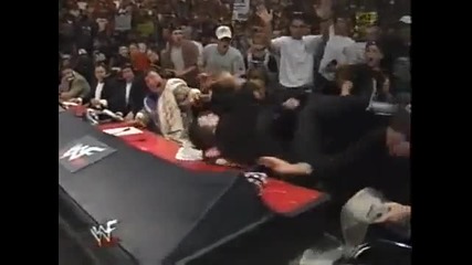 Ladder Match Steve Austin vs Shane and Vince Mcmahon Part 1