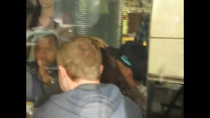 Justin Bieber & his crew having lunch in Melbourne