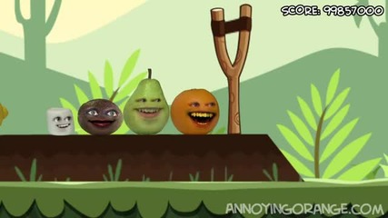 Annoying Orange vs Angry Birds Midget Apple - Youtube