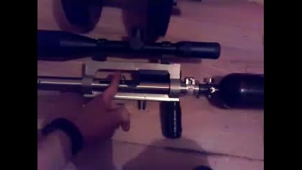 Homemade Pcp Airgun Rifle with Regulator.25 cal test