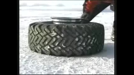 Бърз ремонт на гума в студ 