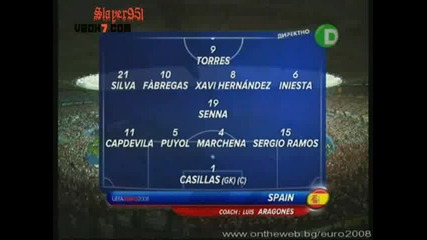 Германия - Испания 0 - 1 Съставът На Испания - Vbox7