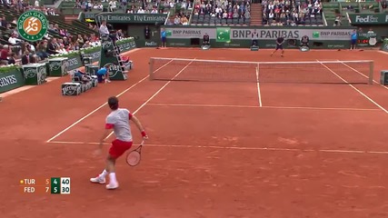 R Federer vs D Tursunov - Roland Garros [2014]