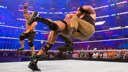 The Rock & John Cena fight off The Wyatt Family: WrestleMania 32