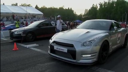 Audi Sportmile R 1 K vs Jeep S T R - 8 vs Nissan G T R Cobb vs Bmw M3 E S S