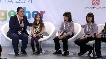 Пресконференция на Крисия, Хасан, Ибрахим и Евгени Димитров На Детската Евровизия 2014 в Малта