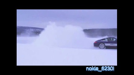 порше дрифт на сняг