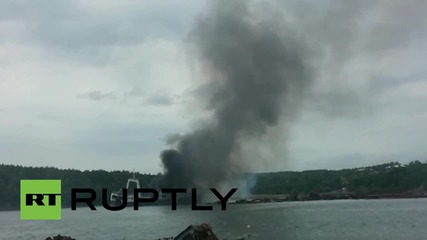 Russia: EMERCOM extinguish diesel-fuelled blaze on trawler