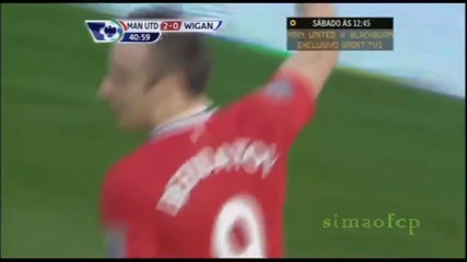 Гол на Бербатов! - Манчестър Юнайтед 2 - 0 Уигън
