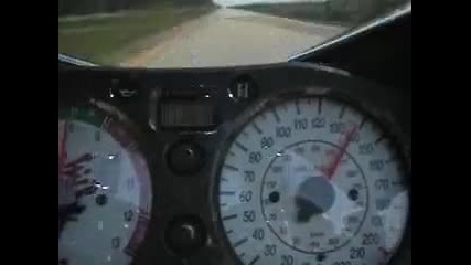 A Suzuki Hayabusa At Over 220 mph (not kph!) 