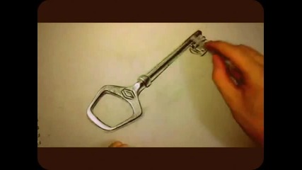 Страхотна реалистична рисунка на ключ!