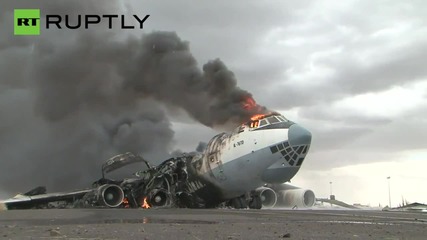 Saudi-led airstrikes hit military plane at Sanaa International Airport